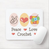Peace Love Crochet Muismat (Met muis)