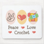 Peace Love Crochet Muismat (Voorkant)