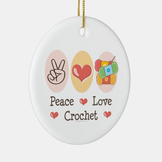 Peace Love Crochet Ornament (Rechts)