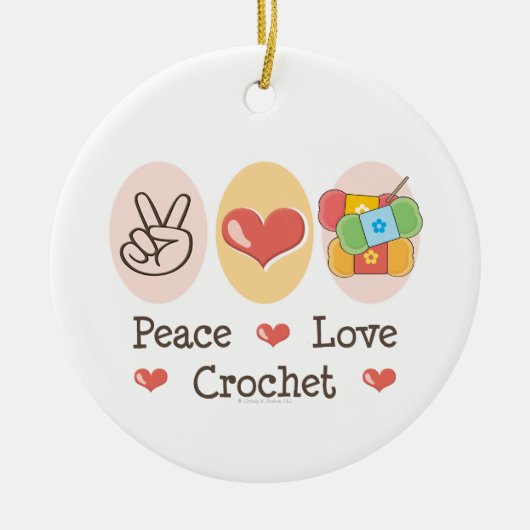 Peace Love Crochet Ornament (Voorkant)