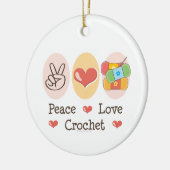 Peace Love Crochet Ornament (Links)