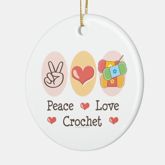 Peace Love Crochet Ornament (Links)