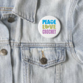 Peace Love Crochet Ronde Button 5,7 Cm (In situ)