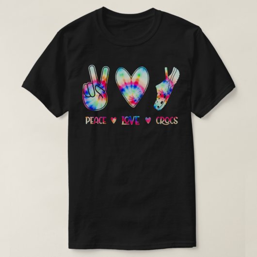 Peace Love Crocs Funny Gift for Family Xmas Pyjama T-shirt (Design voorkant)