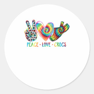 Peace Love crocs Funny Gift Ronde Sticker