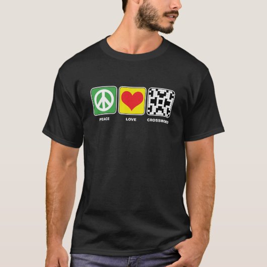 Peace Love Crossword Nerd Nerdy Gifts Shirt (Voorkant)