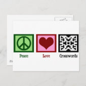 Peace Love Crosswords Briefkaart (Voorkant / Achterkant)