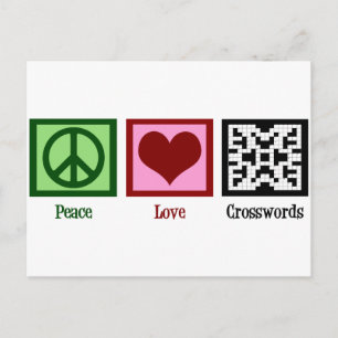 Peace Love Crosswords Briefkaart