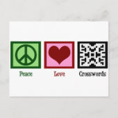 Peace Love Crosswords Briefkaart (Voorkant)
