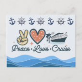 Peace Love Cruise Ansichtkaart Briefkaart (Voorkant)
