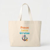 Peace Love Cruise Grote Canvas tas (Voorkant)