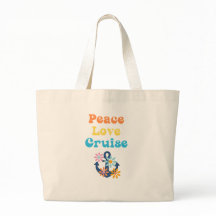 Peace Love Cruise Grote Canvas tas