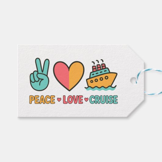 Peace Love Cruise Vakantie Cadeaulabel (Voorkant (Horizontaal))
