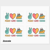 Peace Love Cruise Vakantie Rechthoekige Sticker (Vel)
