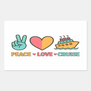 Peace Love Cruise Vakantie Rechthoekige Sticker
