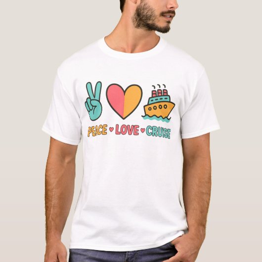 Peace Love Cruise Vakantie T-shirt (Voorkant)
