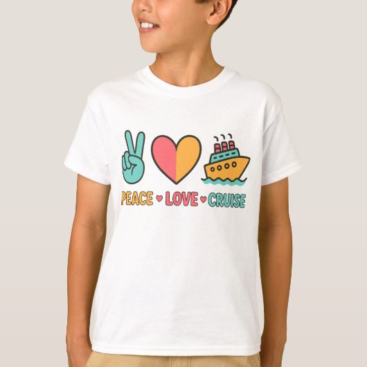 Peace Love Cruise Vakantie T-shirt (Voorkant)