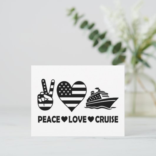 Peace Love Cruise Verenigde Staten Vakantie Vibes Briefkaart (Staand voorkant)