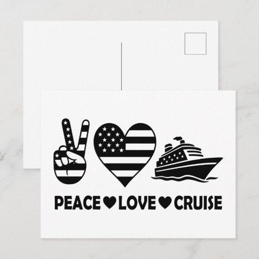 Peace Love Cruise Verenigde Staten Vakantie Vibes Briefkaart (Voorkant / Achterkant)