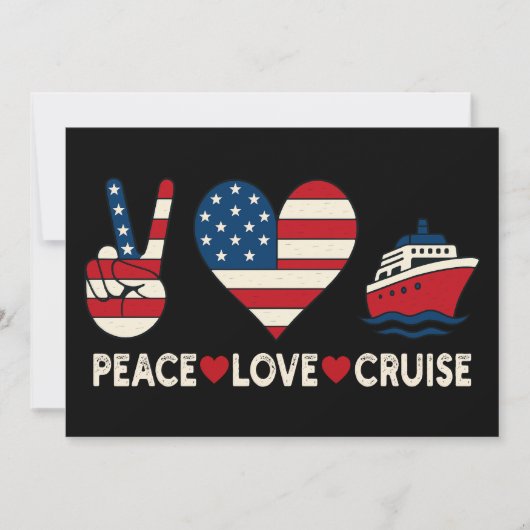 Peace Love Cruise Verenigde Staten Vakantie Vibes Kaart (Voorkant)