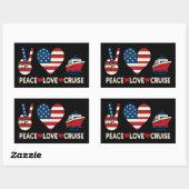 Peace Love Cruise Verenigde Staten Vakantie Vibes Rechthoekige Sticker (Vel)