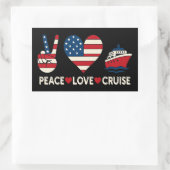 Peace Love Cruise Verenigde Staten Vakantie Vibes Rechthoekige Sticker (Tas)