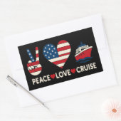 Peace Love Cruise Verenigde Staten Vakantie Vibes Rechthoekige Sticker (Envelop)