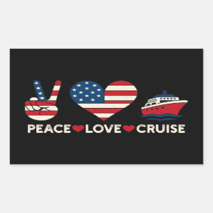 Peace Love Cruise Verenigde Staten Vakantie Vibes Rechthoekige Sticker