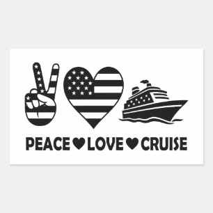 Peace Love Cruise Verenigde Staten Vakantie Vibes Rechthoekige Sticker
