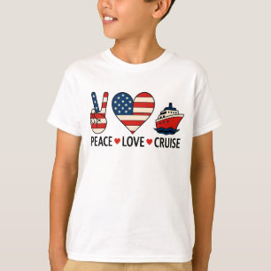 Peace Love Cruise Verenigde Staten Vakantie Vibes T-shirt