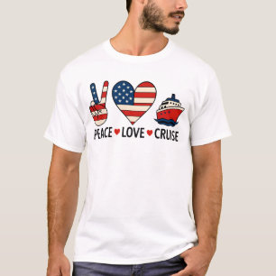 Peace Love Cruise Verenigde Staten Vakantie Vibes T-shirt