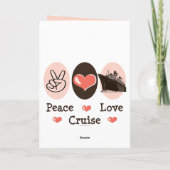 Peace Love Cruise Wenskaart Kaart (Achterkant)