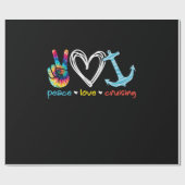 Peace Love Cruising Ship Floating Ocean Tie Dye Cadeaupapier (Vlak)