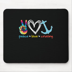 Peace Love Cruising Ship Floating Ocean Tie Dye Muismat
