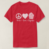 Peace Love Cupcake Funny Baking Cupcake Baker Cupc T-shirt (Design voorkant)