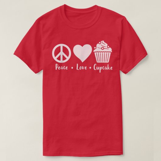 Peace Love Cupcake Funny Baking Cupcake Baker Cupc T-shirt (Design voorkant)