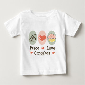 Peace Love Cupcakes Baby Tee Shirt