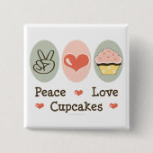 Peace Love Cupcakes Button (Voorkant)