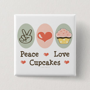 Peace Love Cupcakes Button