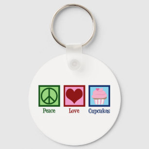 Peace Love Cupcakes Cute Baker Sleutelhanger