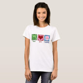 Peace Love Cupcakes Cute Baker Women's T-shirt (Voorkant volledig)