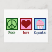 Peace Love Cupcakes Cute Cupcake Briefkaart (Voorkant)