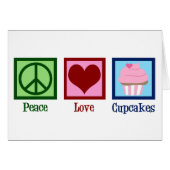Peace Love Cupcakes Cute Cupcake-kaart (Voorkant Horizontaal)