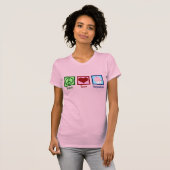 Peace Love Cupcakes Cute Cupcake T-shirt (Voorkant volledig)