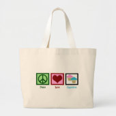 Peace Love Cupcakes Grote Tote Bag (Voorkant)