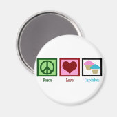 Peace Love Cupcakes Magneet (Voorkant / Achterkant)