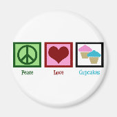 Peace Love Cupcakes Magneet (Voorkant)