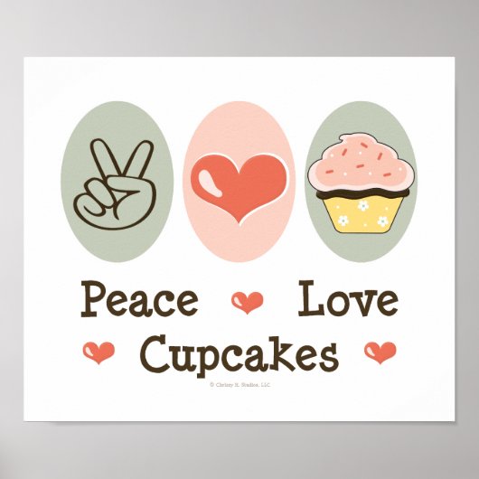 Peace Love Cupcakes Poster (Voorkant)