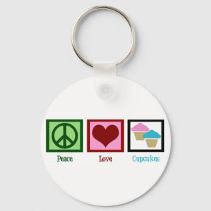 Peace Love Cupcakes Sleutelhanger