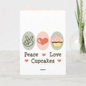 Peace Love Cupcakes Wenskaart Kaart (Achterkant)